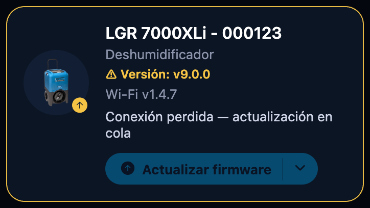 Conexión perdida — actualización en cola