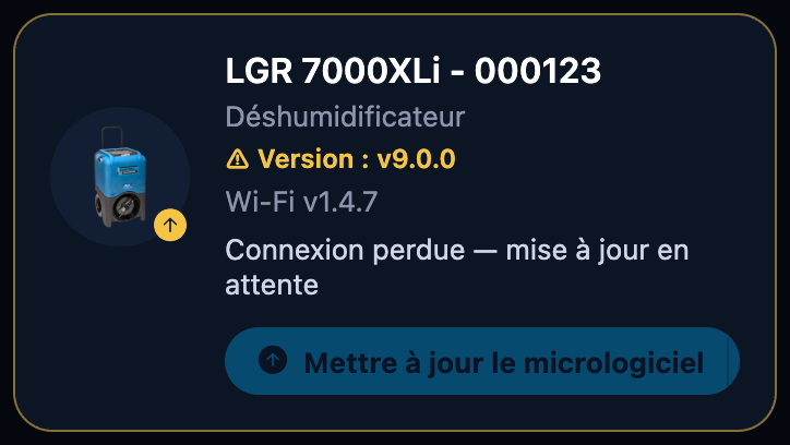 Connexion perdue — mise à jour en attente