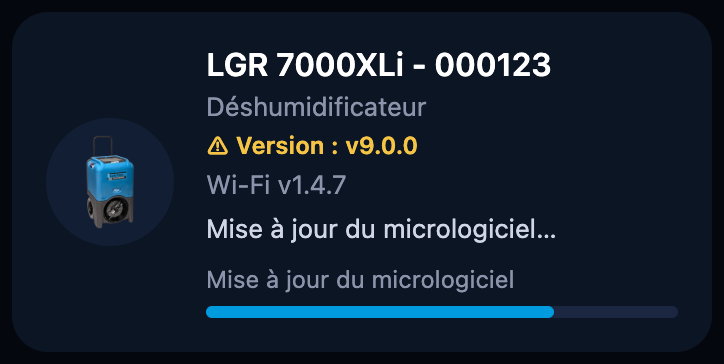 Mise à jour du micrologiciel…