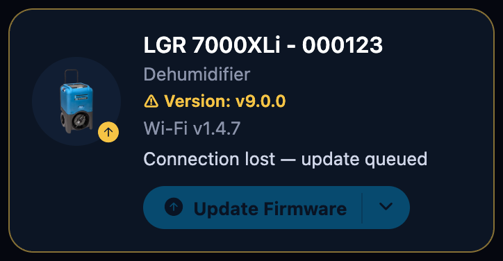 Connection lost — update queued
